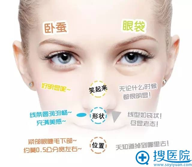 一张图告诉你眼袋和卧蚕的区别 一张图告诉你眼袋和卧蚕的区别