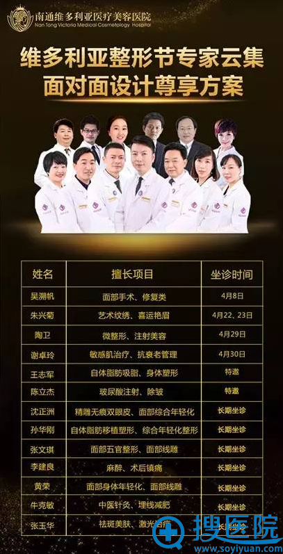 南通维多利亚4月医生坐诊时间表 南通维多利亚4月医生坐诊时间表
