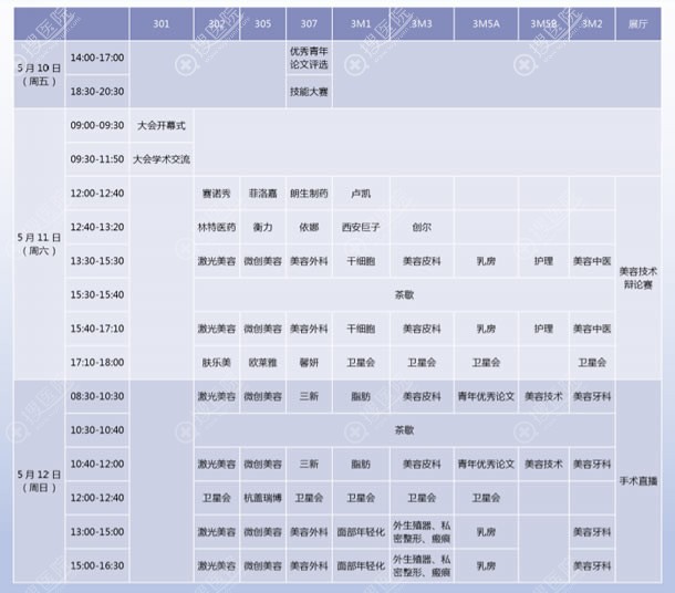 2019中华医学会第十六次医学美容学术大会日程表 2019中华医学会第十六次医学美容学术大会日程表